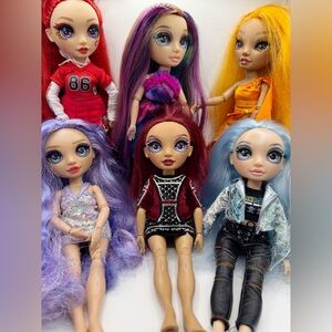 Rainbow High Lot of 6 Dolls: Mila, Lyric, Violet, Meena, Ruby, & Gabriella